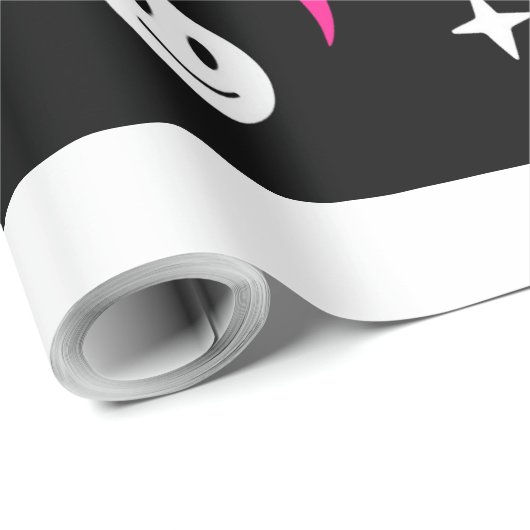 Y2k Glamour rosa und schwarze Elemente Set. Schmet Geschenkpapier (Rolleneckpunkt)