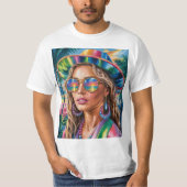 Y2K Glitch Ästhetisches T-Shirt - Neon Retro Cyber (Vorderseite)