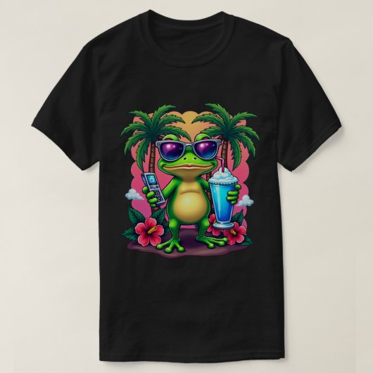 Y2K Grumpy Frog Vaporwave Retro Ästhetik T-Shirt (Design vorne)