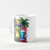 Y2K Grumpy Frosch Vaporwave Retro Ästhetik T-Shirt Kaffeetasse (Vorderseite Links)