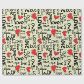 Y2K-Grunge-Liebe-Typografie-Muster Geschenkpapier (Flach)