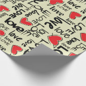 Y2K-Grunge-Liebe-Typografie-Muster Geschenkpapier (Ecke)