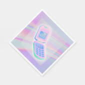 Y2K Handy Text irisierend glücklichen Geburtsname Serviette (Ecke)