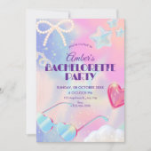 Y2k hologram bachelorette party einladung (Vorderseite)