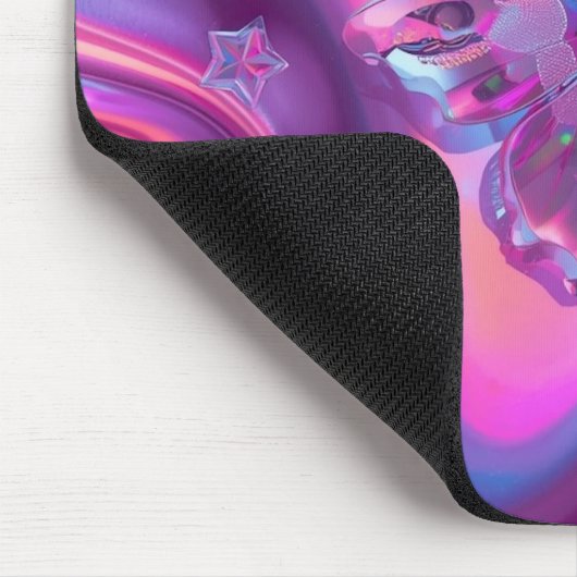 Y2K Holographic Gradient Mouse Pad | Chrome Stars Mousepad (Ecke)