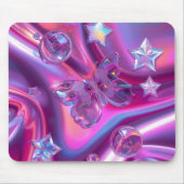 Y2K Holographic Gradient Mouse Pad | Chrome Stars Mousepad (Vorne)