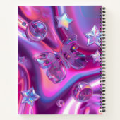Y2K Holographic Journal | Chrome Stars & Butterfly Notizblock (Rückseite)