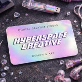 Y2K Holographic Retro Futuristic Faux Iridescent Visitenkarte