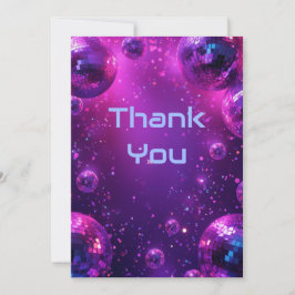 Y2K Holographic Thank You Card | Neon Chrome NYE Dankeskarte