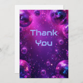 Y2K Holographic Thank You Card | Neon Chrome NYE Dankeskarte (Vorne/Hinten)