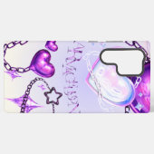 Y2K Iridescent Heart & Lila Ketten Handy Case Samsung Galaxy Hülle (Rückseite (Horizontal))