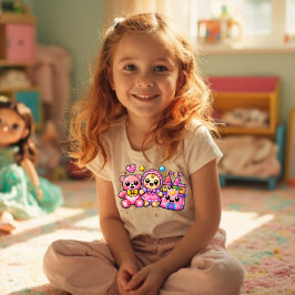 Y2K Kawaii Toy Mashup – Teddy Bear Doll Castle Cut Kleinkind T-shirt