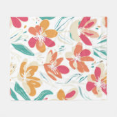 Y2K Lebhafte Wildblume Fett Retro Spring Design Fleecedecke (Vorderseite (Horizontal))
