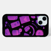 Y2K Lila Glänzender Kirschmuster Schwarz iPhone-Hü Case-Mate iPhone Hülle (Rückseite (Horizontal))