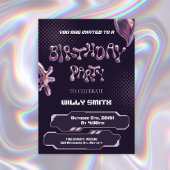 Y2K Lila Metallblase Einladung