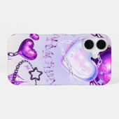 Y2K Lila Stil für iPhone 16 Hülle (Rückseite (Horizontal))