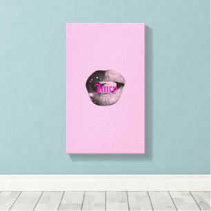 Y2K-Lippenporträt – Glänzendes Pop-Art-Print Leinwanddruck