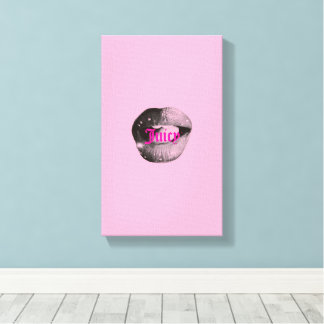 Y2K-Lippenporträt – Glänzendes Pop-Art-Print Leinwanddruck