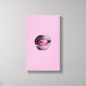 Y2K Lips Portrait – Glossy Aesthetic Pop Art Print Leinwanddruck (Vorderseite)