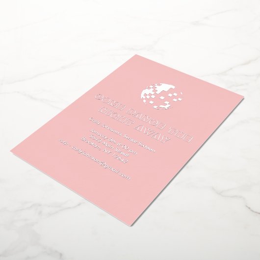 Y2K Metallic Silver Pink Disco 21st Sweet Sixteen Folieneinladung (Gedreht)