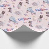 Y2K Nostalgie Rolleskates Retro Rosa Geschenkpapier (Ecke)