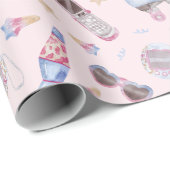 Y2K Nostalgie Rolleskates Retro Rosa Geschenkpapier (Rolleneckpunkt)