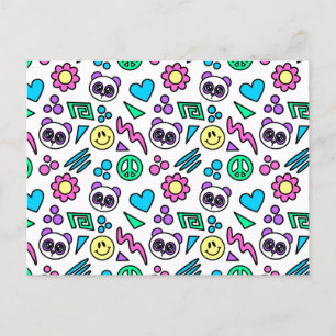 Y2K Pandas on White - 1000Pandas von Amanda Roos Postkarte