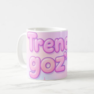 Y2K Pastellrosa 3D-Blasenbuchstaben-Trend  Kaffeetasse