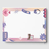 Y2K Pink Lila 2000er Retro Tech Geek Liebe Hochzei Gästebuch (Rückseite)