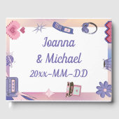 Y2K Pink Lila 2000er Retro Tech Geek Liebe Hochzei Gästebuch (Vorderseite)