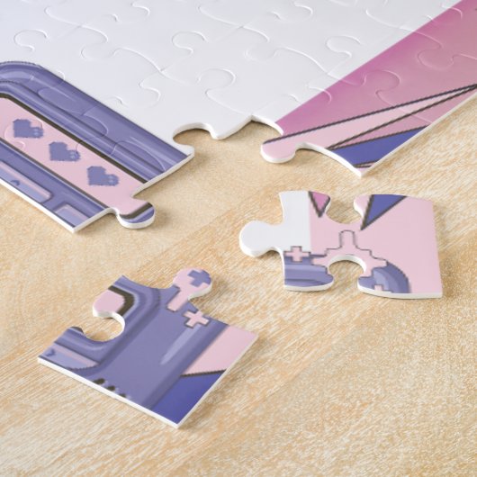Y2K Pink Lila 2000er Retro Tech Geek Rett Date Puzzle (Seite)