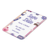 Y2K Pink Lila 2000er Retro Tech Save the Date Magnet (Linke Seite)