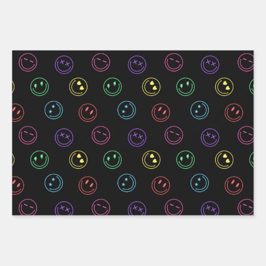 Y2K Preppy Aesthetic Smile Face Geschenkpapier Set (Vorderseite 3)