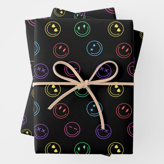 Y2K Preppy Aesthetic Smile Face Geschenkpapier Set (Beispiel)
