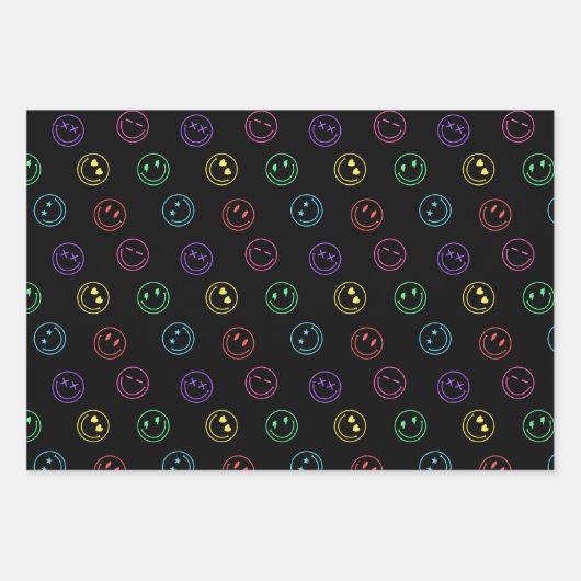 Y2K Preppy Aesthetic Smile Face Geschenkpapier Set (Vorderseite)