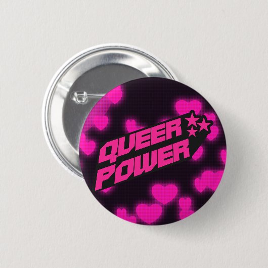 Y2K Queer Power Stolz Button (Vorne & Hinten)