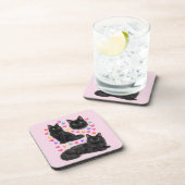y2k rainbow hearts black cat kawaii cute getränkeuntersetzer (Rechte Seite)