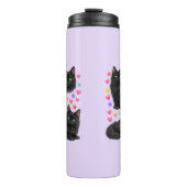 y2k rainbow hearts black cat kawaii cute thermosbecher (Vorderseite)