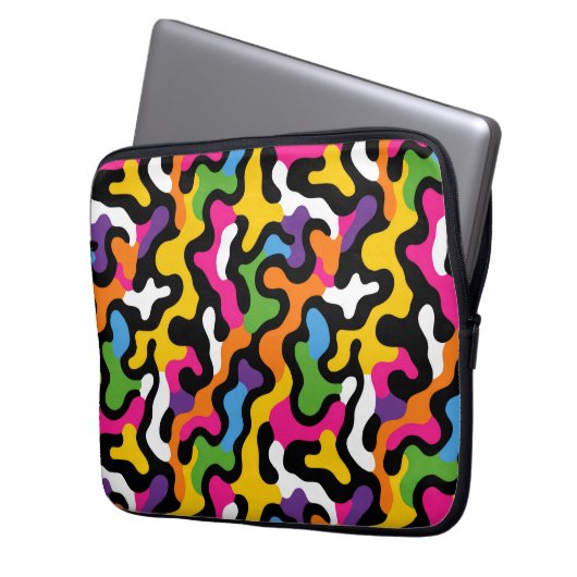 y2k Retro Ästhetische Wirbel Funky Pattern Laptopschutzhülle (Vorderseite Links)