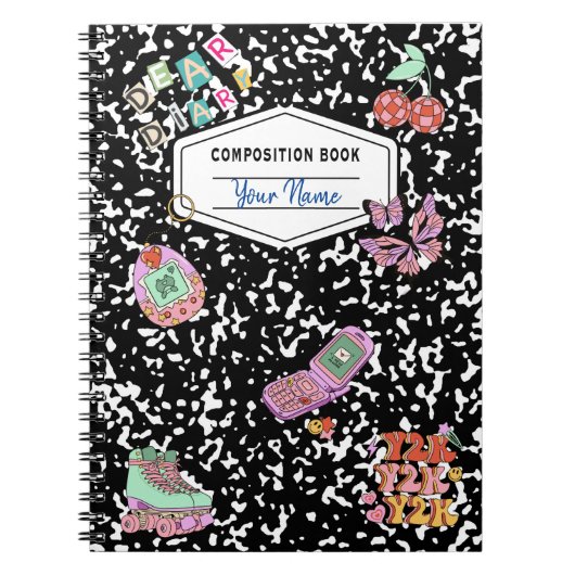 Y2K Retro-Komprimierungs-Notebook Notizblock (Vorderseite)