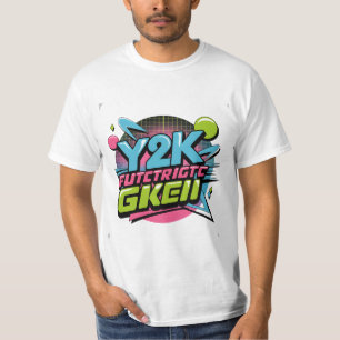 Y2K Retro-Neon-Ästhetik Fette 90er inspirierte Gra T-Shirt