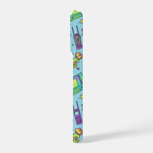 Y2K Retro Tech Aesthetic Pattern Phone Case iPhone Hülle (Linke Seite)