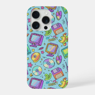 Y2K Retro Tech Aesthetic Pattern Phone Case iPhone 15 Pro Hülle