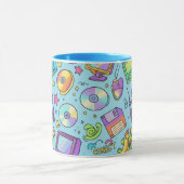 Y2K Retro-Tech-Ästhetik-Doodle-Kaffeetasse Tasse (Zentrum)