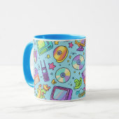 Y2K Retro-Tech-Ästhetik-Doodle-Kaffeetasse Tasse (Vorderseite Links)