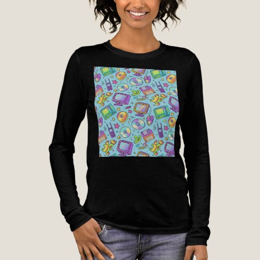 Y2K Retro-Tech-Ästhetik-Grafiken Tri-Blend Shirt (Vorderseite)