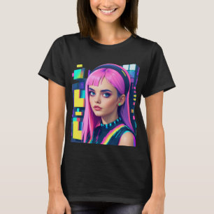 Y2K Revival Design - Neon Glitch Nostalgie T-Shirt