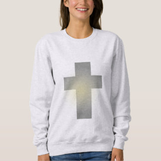 y2k Silver Minimalkreuz Sweatshirt