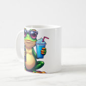 Y2K Tropischer Frosch Grumpy Flip Phone Slushie Va Kaffeetasse (Vorderseite Links)