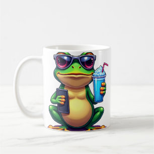 Y2K Tropischer Frosch Grumpy Flip Phone Slushie Va Kaffeetasse